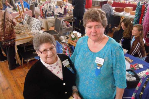 Members of the Sydenham Women's Institute Shirley Fox and Linda Bates at their craft sale at the SFCSC's Grace Centre on May 3